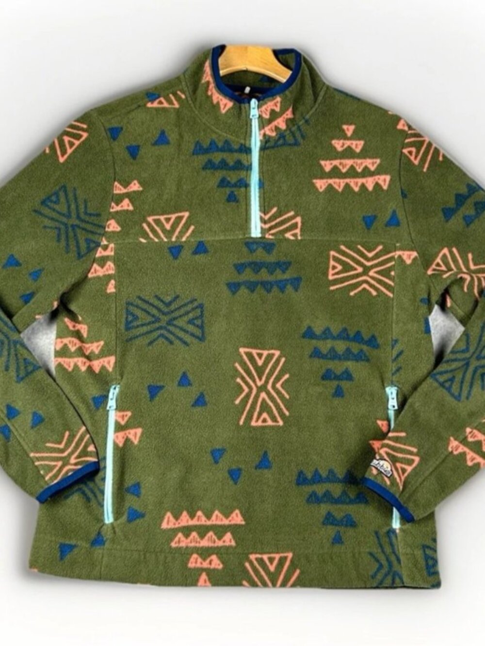 Chubbies The Flame Commander Fair Isle Fleece Pullover 1/4 Zip Size L